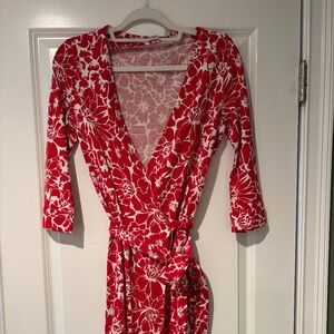 DVF Dianne von Furstenberg Dahlia Small Poppy Red Floral Dress